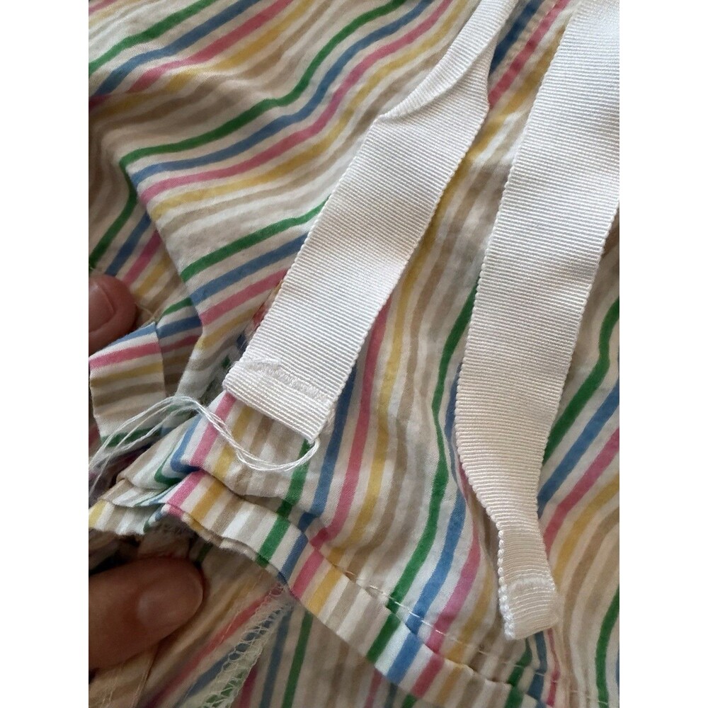 J.Crew Womens‎ 100% Cotton Pajama Shorts Boxer Elastic Waist Rainbow Stripe Sz M - Picture 2 of 9